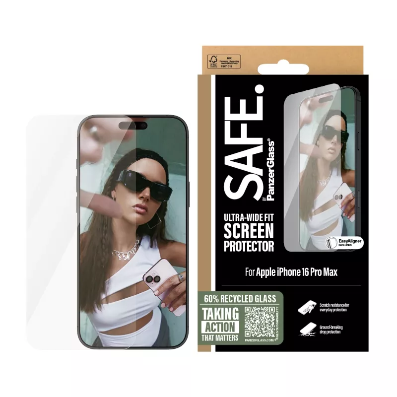 PanzerGlass SAFE. by ® Ekraanikaitse iPhone 16 Pro Max | Ultra-Wide Fit