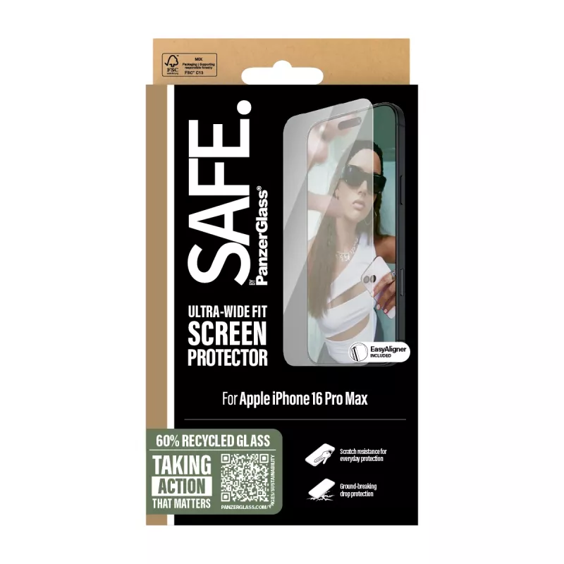PanzerGlass SAFE. by ® Ekraanikaitse iPhone 16 Pro Max | Ultra-Wide Fit