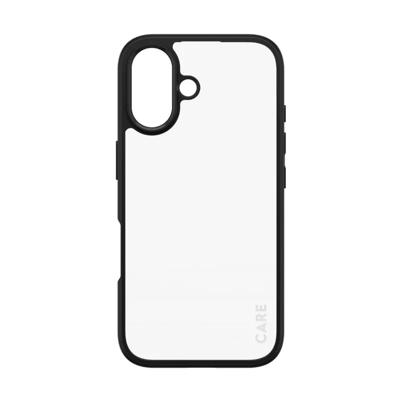 PanzerGlass CARE™ by ® Urban Combat Case läbipaistev musta raamiga iPhone 16