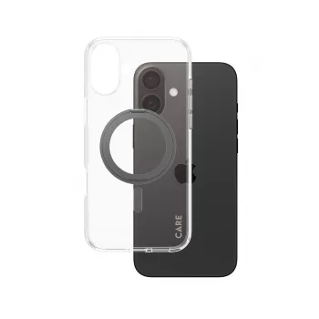 PanzerGlass CARE™ by ® läbipaistev ümbris musta alusega ja MagSafe'iga iPhone 16 Plus
