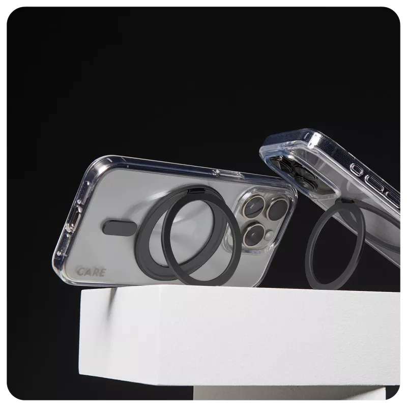 PanzerGlass CARE™ by ® läbipaistev ümbris musta alusega ja MagSafe'iga iPhone 16 Plus
