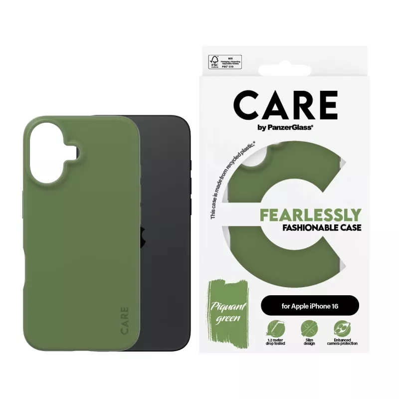 PanzerGlass CARE™ by ® Kest Roheline iPhone 16