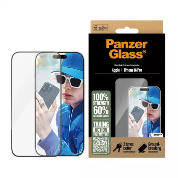 PanzerGlass ® Ekraanikaitse iPhone 16 Pro | Ultra-Wide Fit