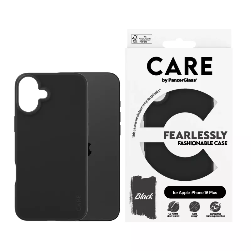 PanzerGlass CARE™ by ® ümbris must iPhone 16 Plus