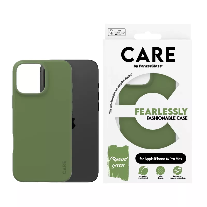 Cover PanzerGlass CARE by ® moodne ümbris roheline iPhone 16 Pro Max