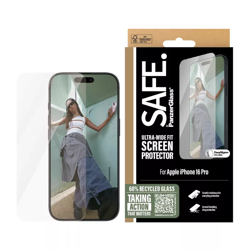 PanzerGlass SAFE. by ® Kaitseklaas iPhone 16 Pro | Ultra-Wide Fit
