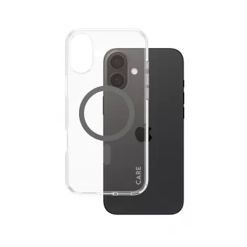 PanzerGlass CARE™ by ® Urban Combat Case läbipaistev musta MagSafe'iga iPhone 16 Plus