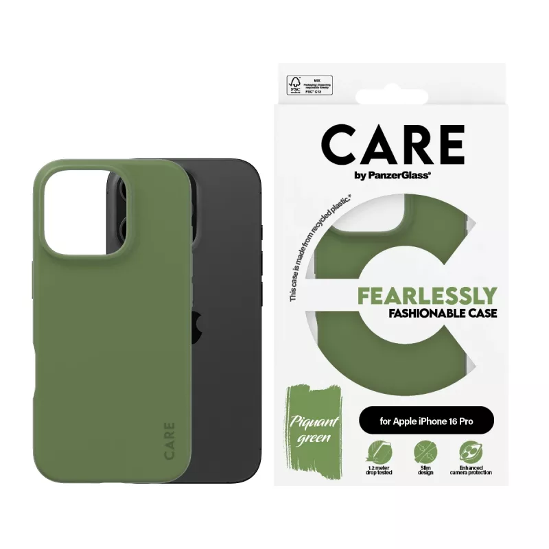 Cover PanzerGlass CARE by ® moodne ümbris roheline iPhone 16 Pro