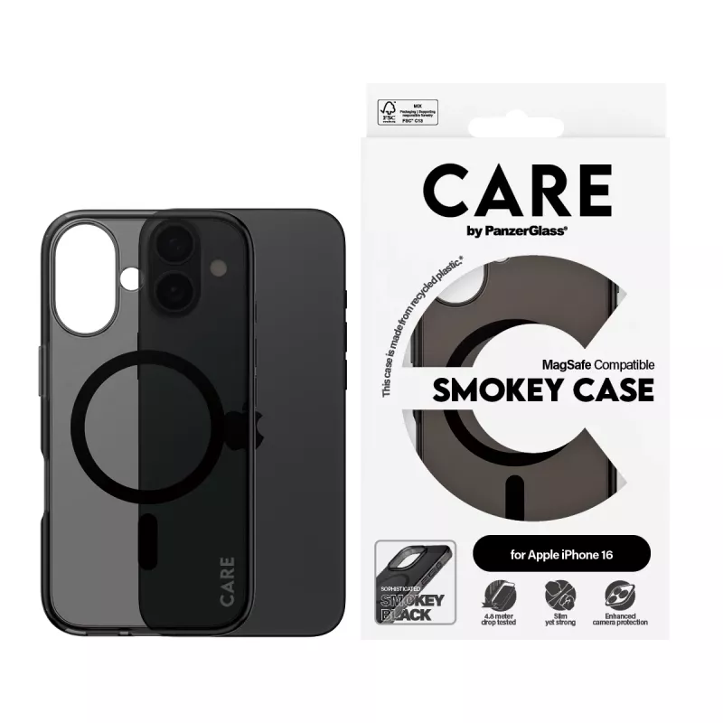 PanzerGlass CARE™ by ® Urban Combat Case Smokey w. Must MagSafe iPhone 16
