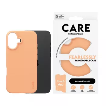 Kaan PanzerGlass CARE by moodne ümbris Peachy iPhone 16 läbipaistev