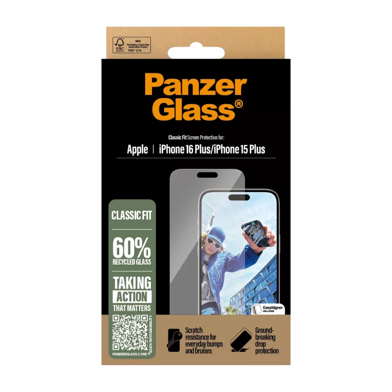 PanzerGlass® Ekraanikaitse iPhone 16 Plus | 15 Plus | Classic Fit