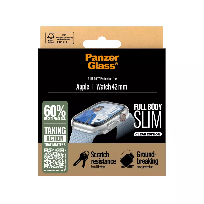 Kaitseklaas PanzerGlass Snappie täiskaitse õhuke läbipaistev Apple Watch 41mm '24
