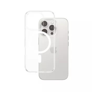 Cover PanzerGlass HardCase Transparent w. Valge MagSafe iPhone 16 Pro