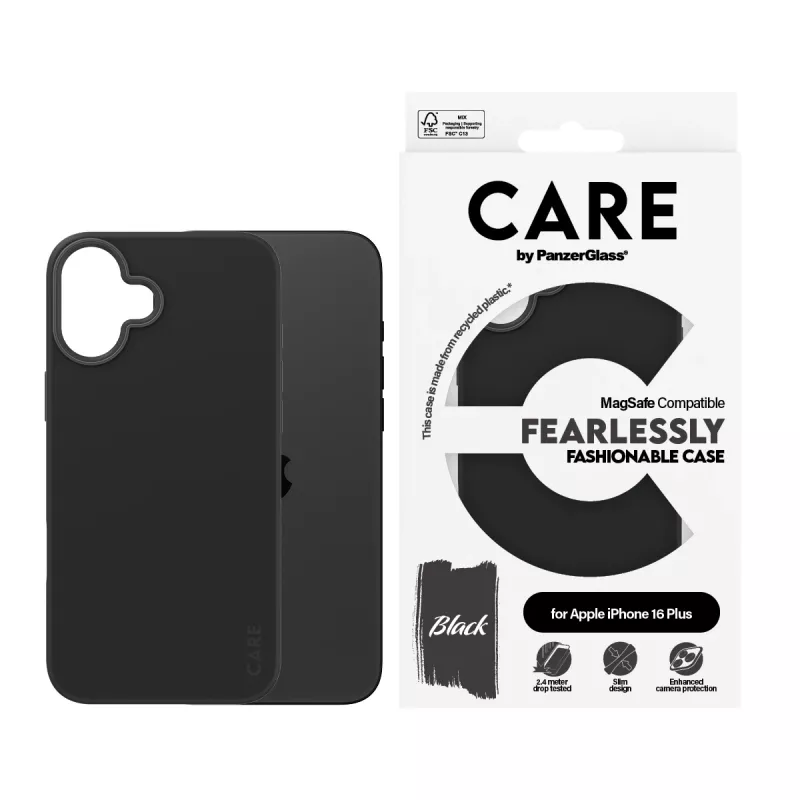 PanzerGlass CARE™ by ® korpus Must koos MagSafe'iga iPhone 16 Plus, ümbris, Apple, Apple - iPhone 16 Plus, Must