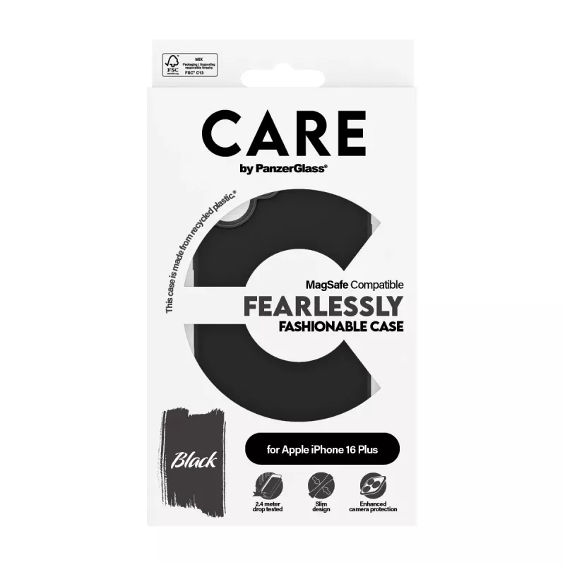 PanzerGlass CARE™ by ® korpus Must koos MagSafe'iga iPhone 16 Plus, ümbris, Apple, Apple - iPhone 16 Plus, Must