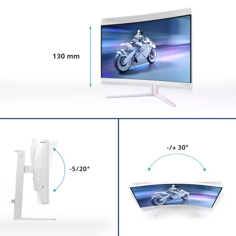 Philips Evnia 5000 27M2C5501/00 arvutimonitor 68,6 cm (27 tolli) 2560 x 1440 pikslit Quad HD LCD valge