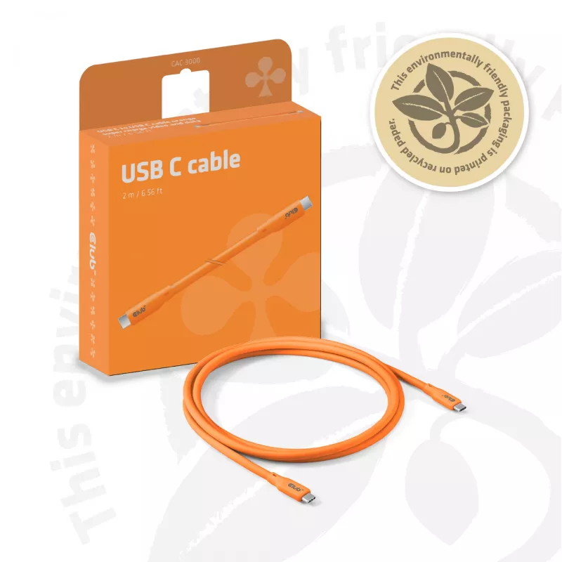 CLUB3D Kaabel / Adapter USB-kaabel USB4 Gen 2x2 2 m USB C Oranž