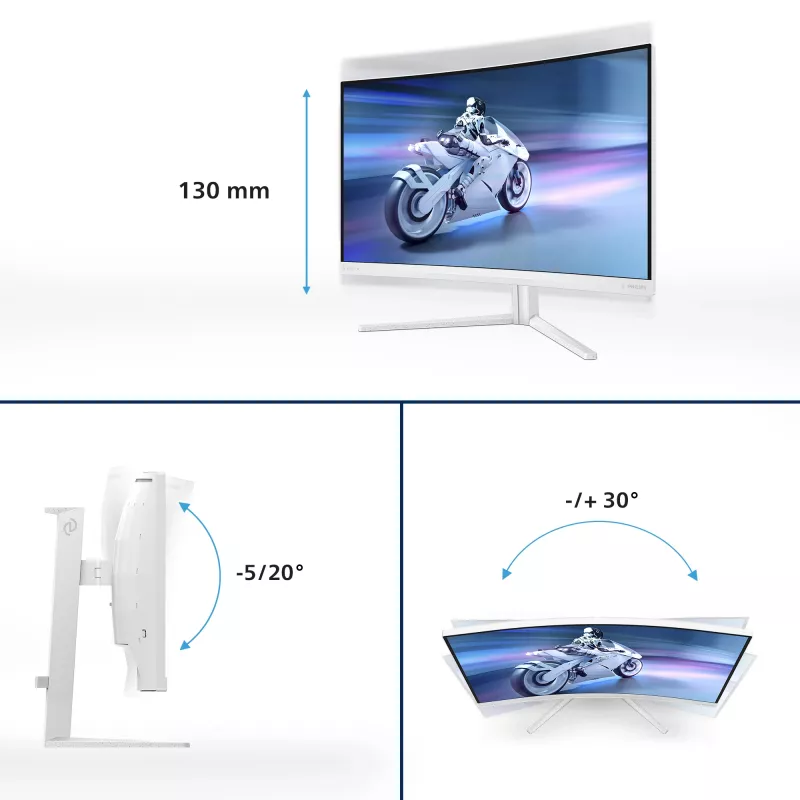 Philips Evnia 5000 32M2C5501/00 arvutimonitor 80 cm (31,5 tolli) 2560 x 1440 pikslit Quad HD LCD Valge