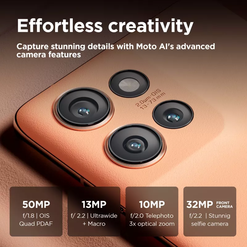 Motorola edge 50 16.9 cm (6.67 tolli) Dual SIM Android 14 5G USB Type-C 12 GB 512 GB 5000 mAh Peach