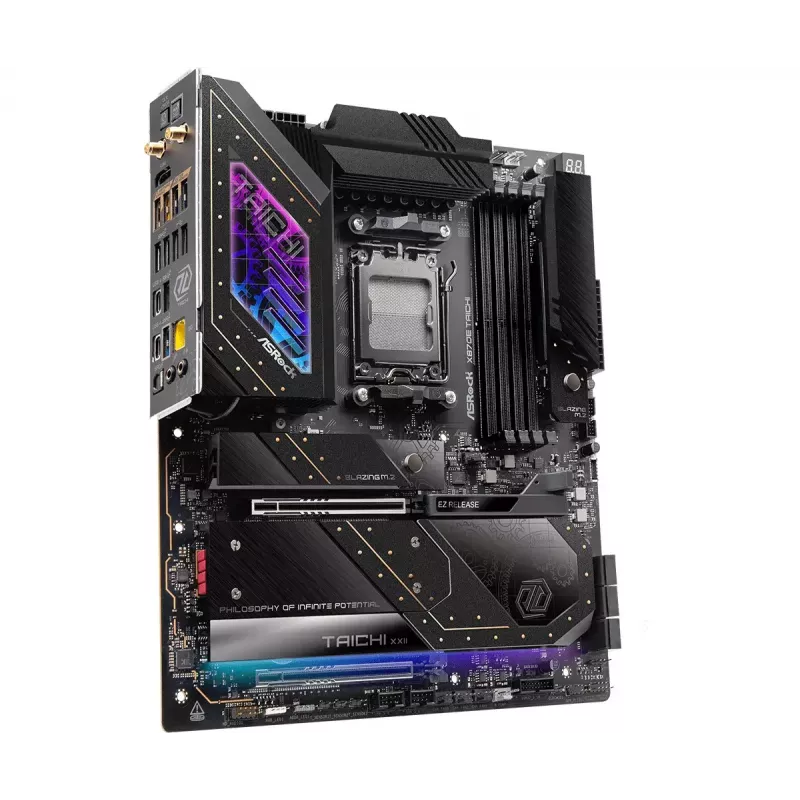 Emaplaat ASRock X870E Taichi — AMD X870E, Socket AM5, Extended ATX, DDR5, 4 DIMM, kuni 256GB, Wi‑Fi 7, 5Gb LAN