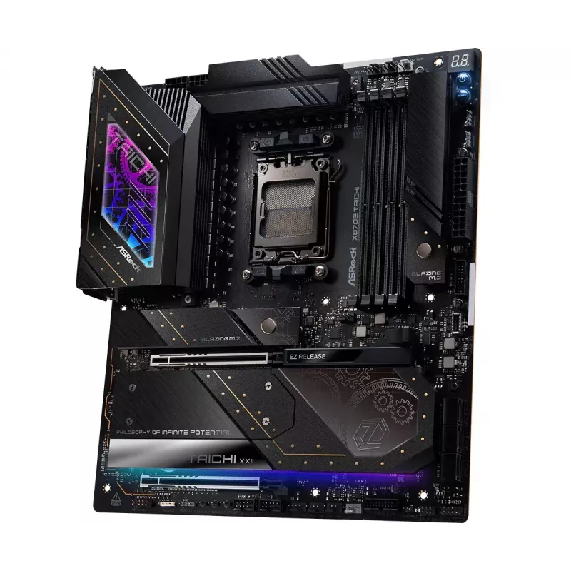 Emaplaat ASRock X870E Taichi — AMD X870E, Socket AM5, Extended ATX, DDR5, 4 DIMM, kuni 256GB, Wi‑Fi 7, 5Gb LAN