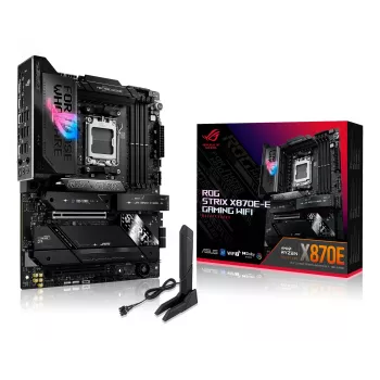 Emaplaat ASUS ROG STRIX X870E-E GAMING WIFI ATX, AMD X870E, Socket AM5, DDR5, 4 DIMM, Wi‑Fi 7, Bluetooth 5.4, 5Gb LAN