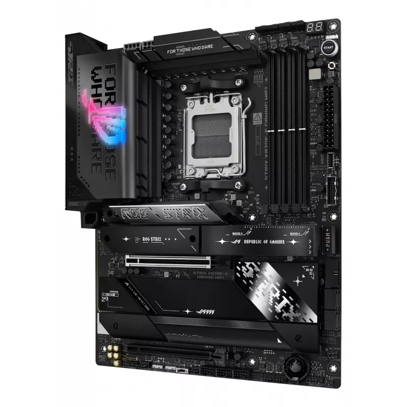 Emaplaat ASUS ROG STRIX X870E-E GAMING WIFI ATX, AMD X870E, Socket AM5, DDR5, 4 DIMM, Wi‑Fi 7, Bluetooth 5.4, 5Gb LAN