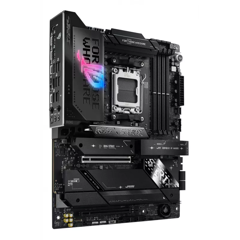 Emaplaat ASUS ROG STRIX X870E-E GAMING WIFI ATX, AMD X870E, Socket AM5, DDR5, 4 DIMM, Wi‑Fi 7, Bluetooth 5.4, 5Gb LAN