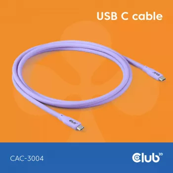 USB-C kaabel CLUB3D CAC-3004 2m Lilla