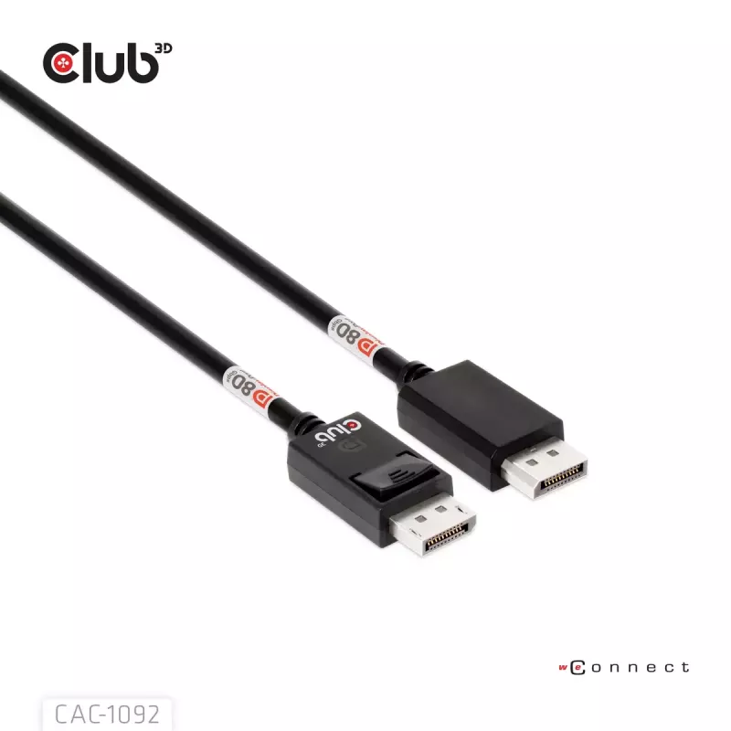 CLUB3D DisplayPort™ 2.1 Bi-Directional VESA DP80 Certified kaabel 4K240Hz, 8K60Hz or 10K60Hz M/M 1.6m/5.25ft