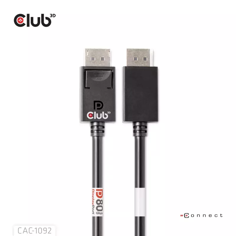 CLUB3D DisplayPort™ 2.1 Bi-Directional VESA DP80 Certified kaabel 4K240Hz, 8K60Hz or 10K60Hz M/M 1.6m/5.25ft