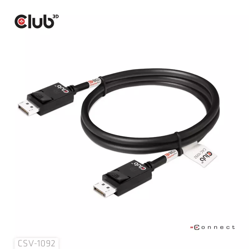 CLUB3D DisplayPort™ 2.1 Bi-Directional VESA DP80 Certified kaabel 4K240Hz, 8K60Hz or 10K60Hz M/M 1.6m/5.25ft