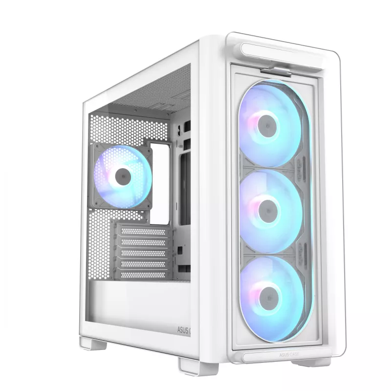ASUS A23 PLUS TG ARGB VALGE, PC, Valge, micro ATX, Mini-ITX, Multi, 16.5 cm, 38 cm