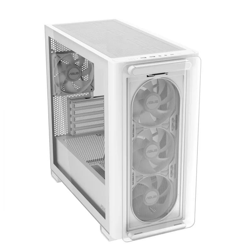 ASUS A23 PLUS TG ARGB VALGE, PC, Valge, micro ATX, Mini-ITX, Multi, 16.5 cm, 38 cm