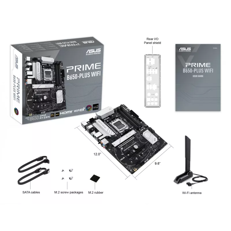 Emaplaat ASUS PRIME B650-PLUS WIFI ATX — AMD B650, pesa AM5, DDR5, 4 DIMM, 192 GB, Wi‑Fi 6E, 2.5Gb LAN