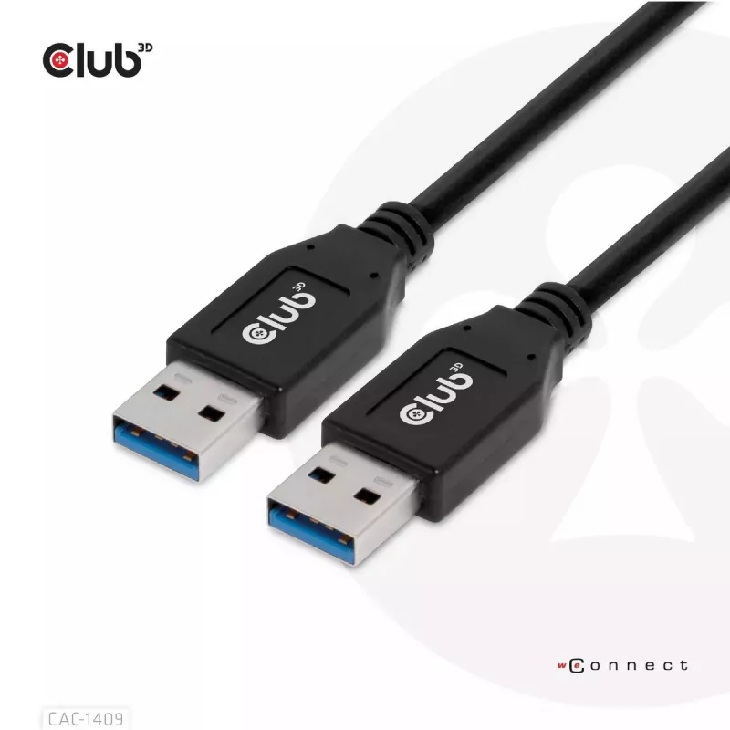 CLUB3D USB Typee-A Gen2(10G) kaabel, 3A M/M 0.5m / 1.64 ft