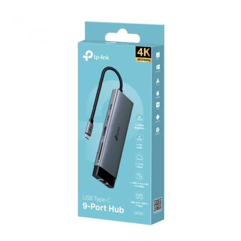 TP-Link UH9120C liidesejaotur USB 3.2 Gen 1 (3.1 Gen 1) Type-C 5000 Mbit/s