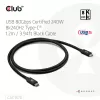 USB Type-C kaabel CLUB3D CAC-1570 1,2m — 80Gbps, 240W, toetab 8K@240Hz, must