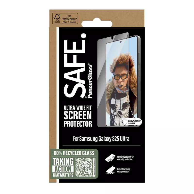 PanzerGlass SAFE. by ® Ekraanikaitse Samsung Galaxy S25 Ultra | Ultra-Wide Fit koos EasyAligneriga