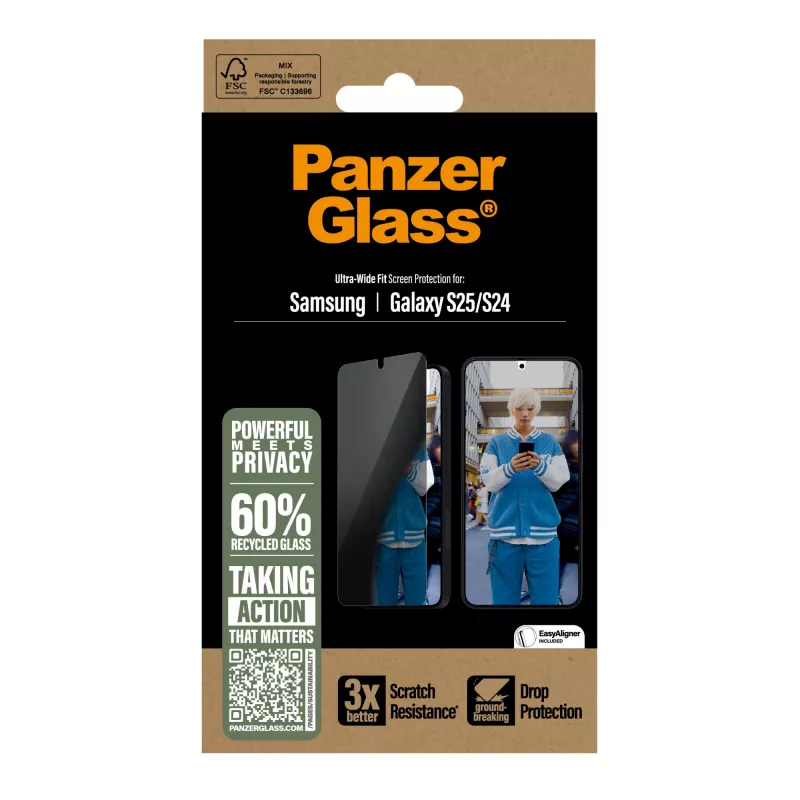 PanzerGlass ® Privaatsusekraanikaitse Samsung Galaxy S25 | S24 | Ultra-Wide Fit