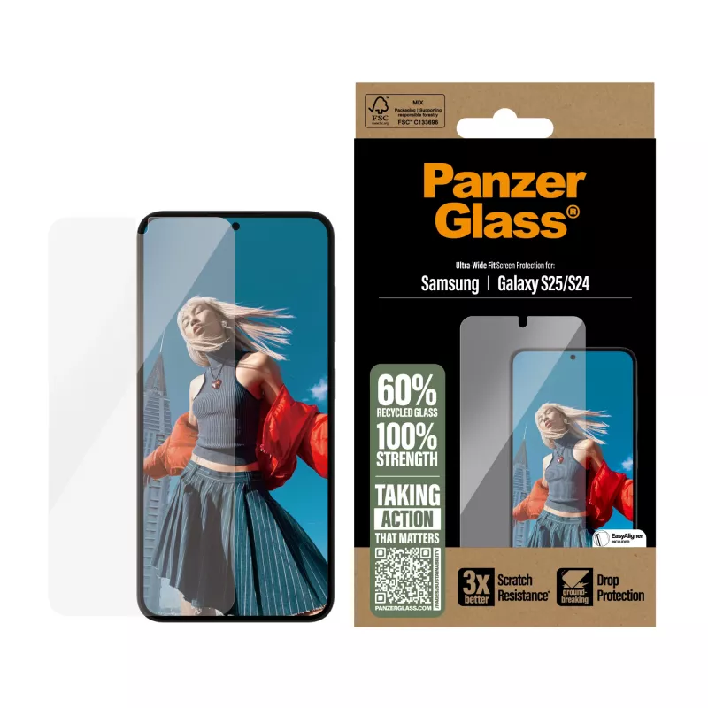 PanzerGlass ® Ekraanikaitse Samsung Galaxy S25 | S24 | Ultra-Wide Fit