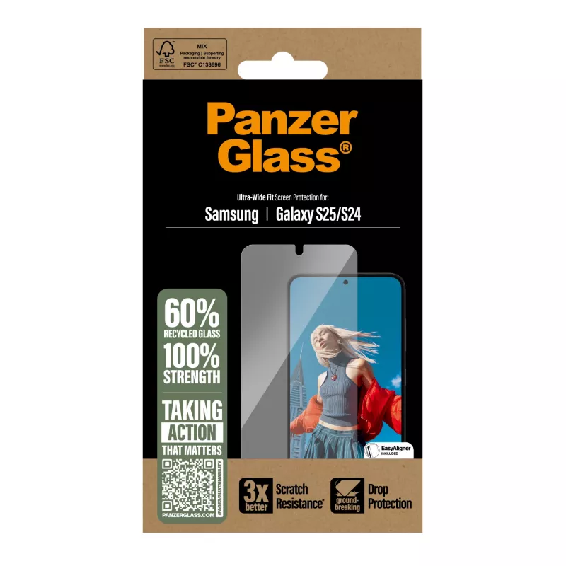 PanzerGlass ® Ekraanikaitse Samsung Galaxy S25 | S24 | Ultra-Wide Fit