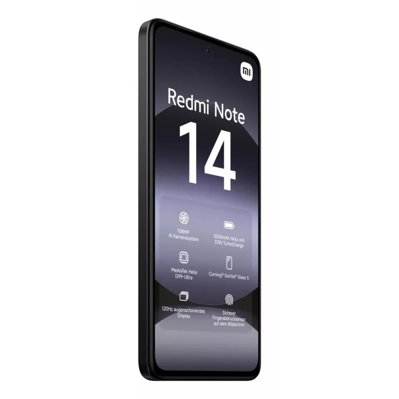 Nutitelefon Xiaomi Redmi Note 14 6.67 tolli AMOLED 120Hz, 6 GB muutmälu, 128 GB, 108 MP, 5500 mAh, IP54, must