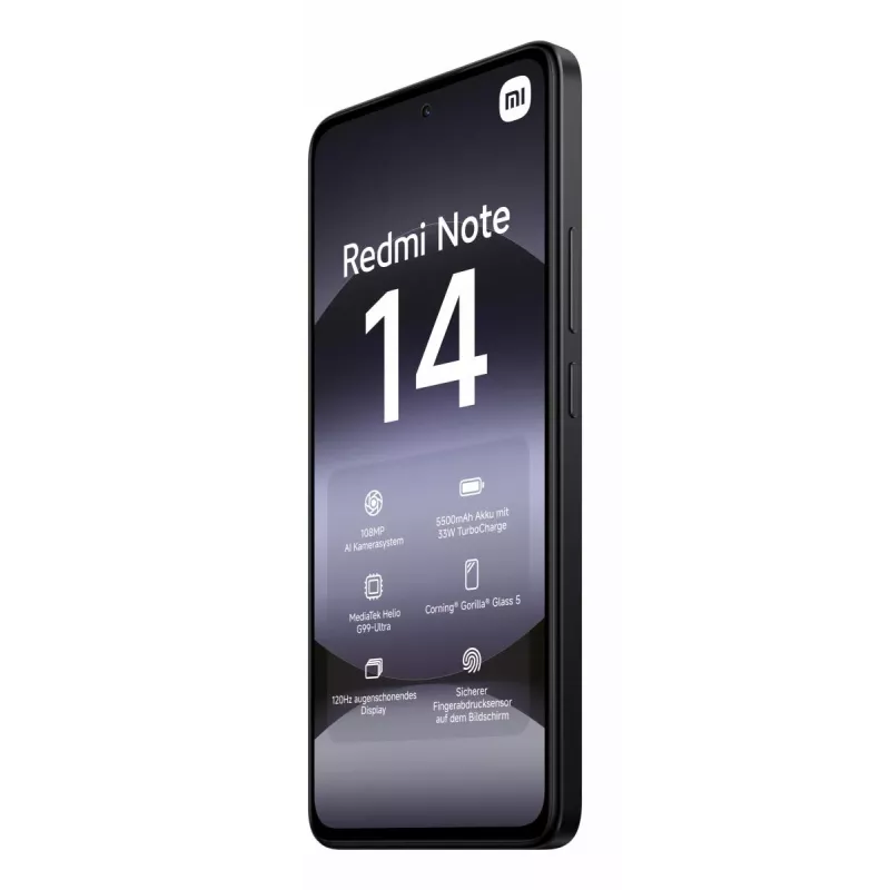 Nutitelefon Xiaomi Redmi Note 14 6.67 tolli AMOLED 120Hz, 6 GB muutmälu, 128 GB, 108 MP, 5500 mAh, IP54, must