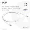 CLUB3D USB 80Gbps sertifitseeritud 240W 8K240Hz Type-C® 1.2m / 3.94ft must kaabel