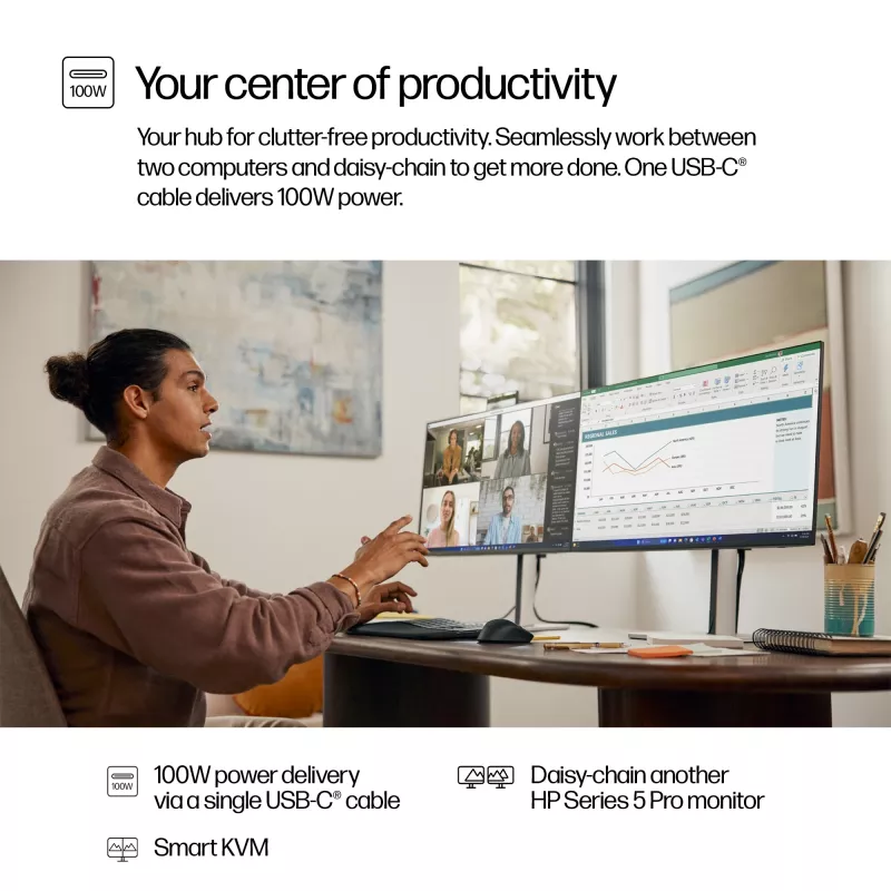 HP Series 5 Pro 27-tolline QHD USB-C konverentsimonitor - 527pm
