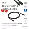 CLUB3D Thunderbolt™ 5 sertifitseeritud 8K240Hz andmeedastus 80/120 Gbps EPR 240 W kaabel M/M 1 m / 3,28 jalga