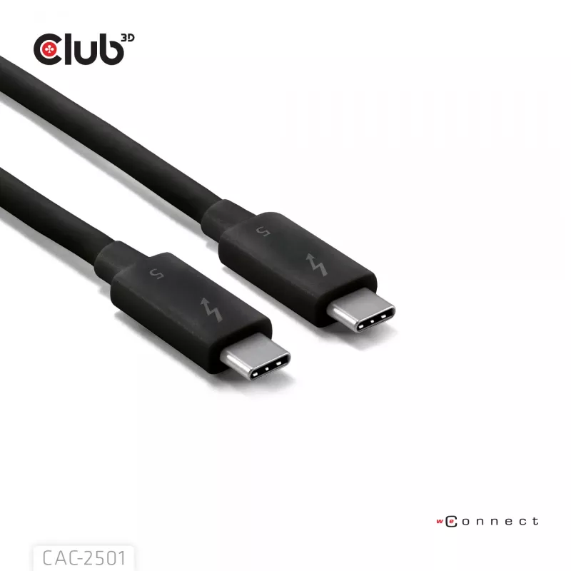 CLUB3D Thunderbolt™ 5 sertifitseeritud 8K240Hz andmeedastus 80/120 Gbps EPR 240 W kaabel M/M 1 m / 3,28 jalga