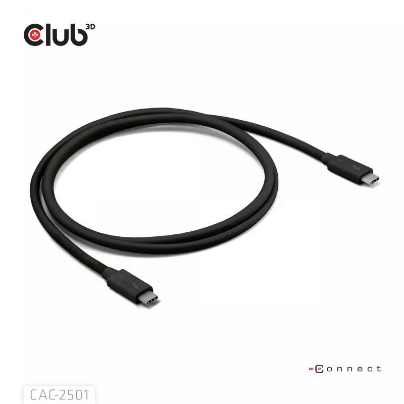 CLUB3D Thunderbolt™ 5 sertifitseeritud 8K240Hz andmeedastus 80/120 Gbps EPR 240 W kaabel M/M 1 m / 3,28 jalga