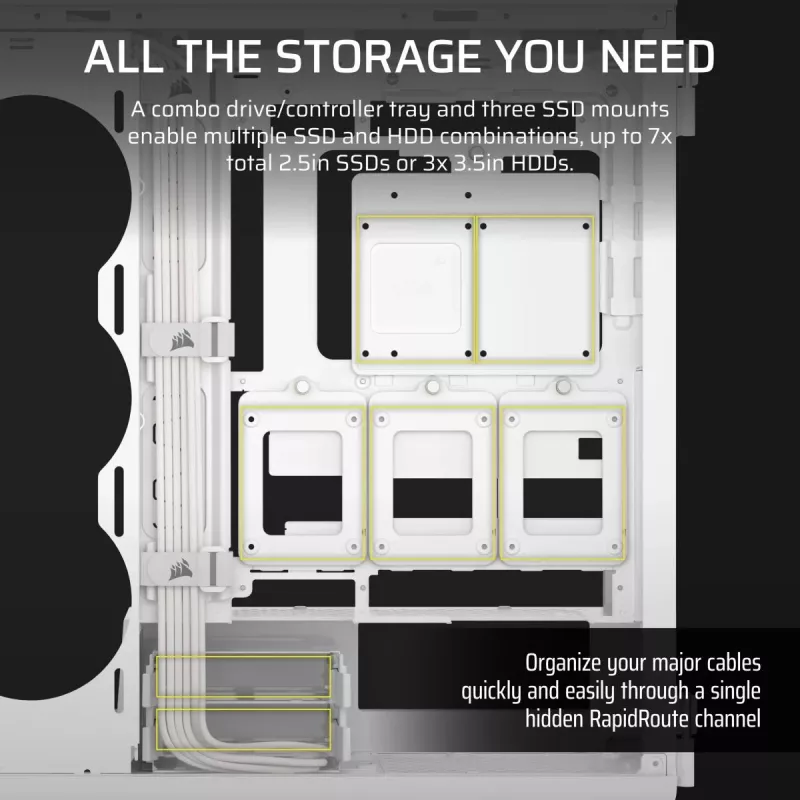 CORSAIR Pc Case - 5000t Mid-tower High-performance - White
